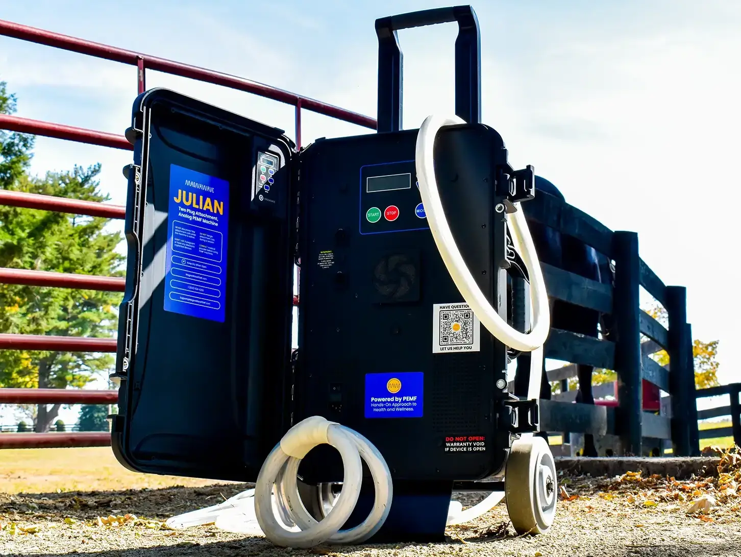 MagnaWavePEMF Julian machine with the Butterfly Loop and Large Loop attachments