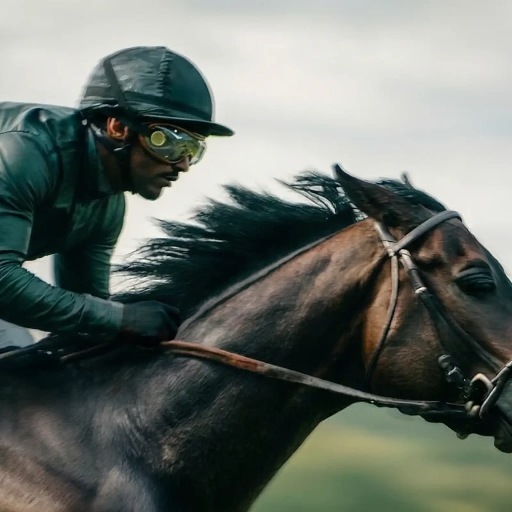 Racehorses competing on the track