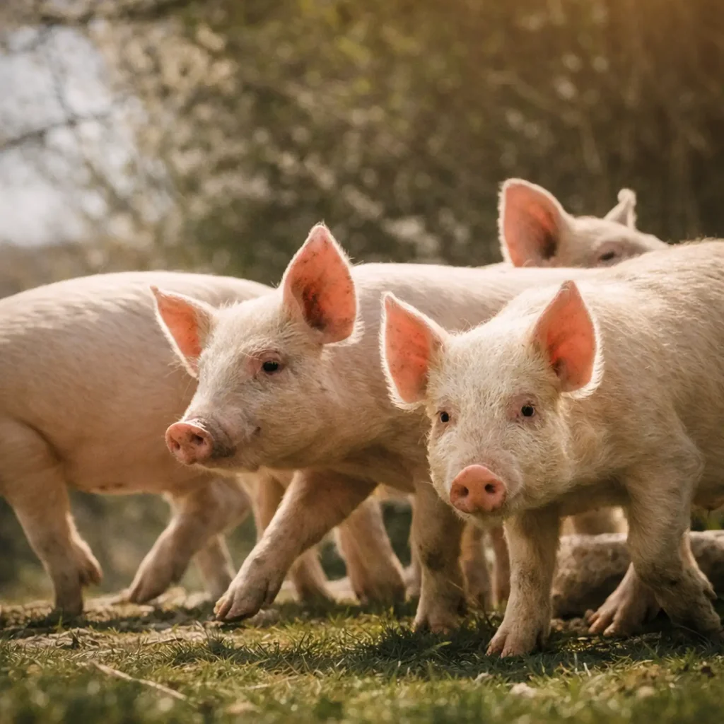 Piglets in a livestock pen