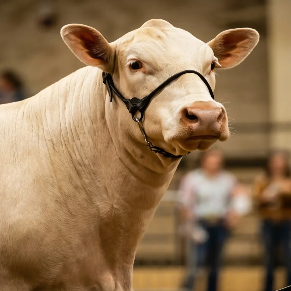 Show cow at a livestock show