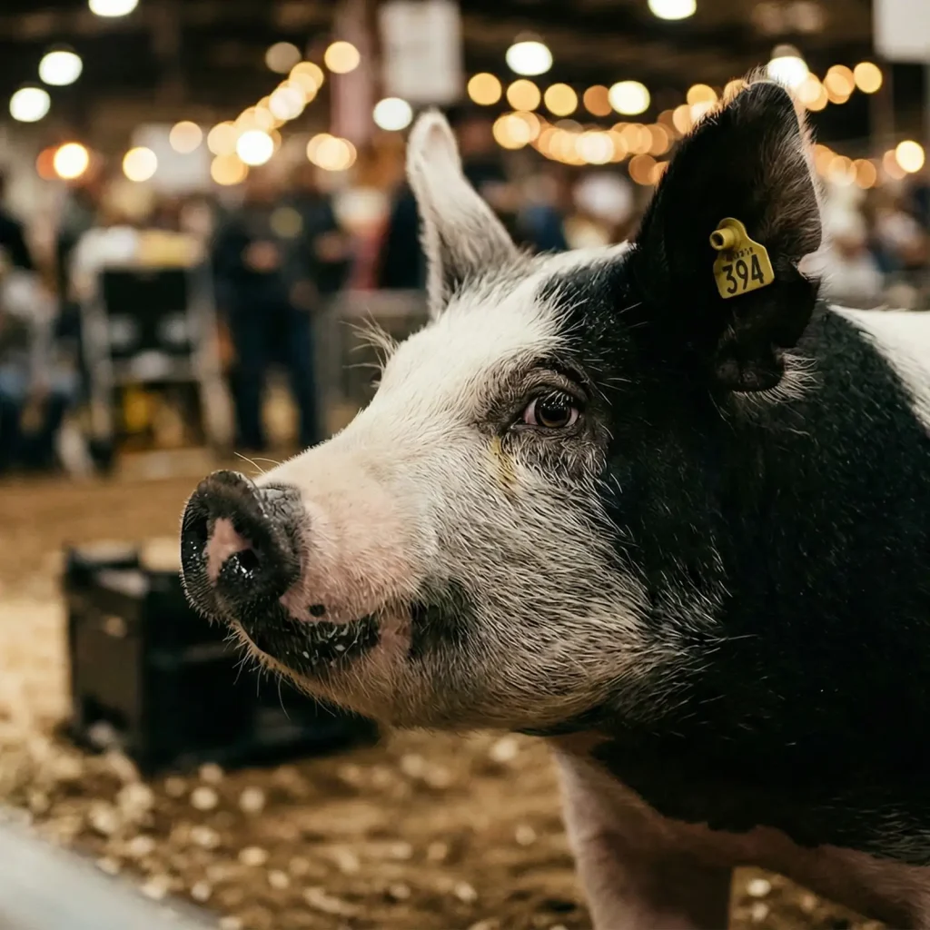 Show pig at a livestock show