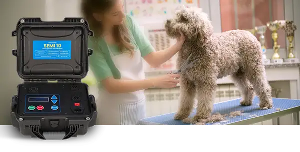 Sol Pro PEMF machine used with a pet