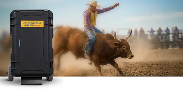 Maia Duo PEMF machine used at a rodeo event